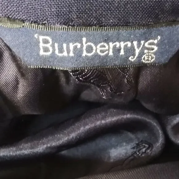 Vintage BURBERRYS‎ Super 100's Wool Blazer Suit Jacket Sport Coat Navy Blue 40L